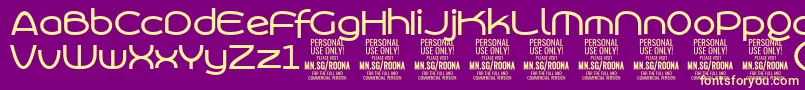 RoonasansmePersonalUse Font – Yellow Fonts on Purple Background