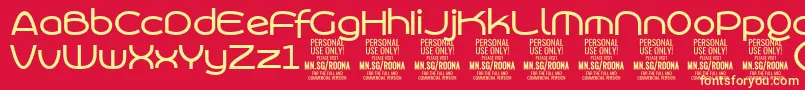 RoonasansmePersonalUse Font – Yellow Fonts on Red Background
