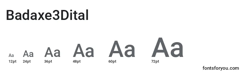 Badaxe3Dital Font Sizes