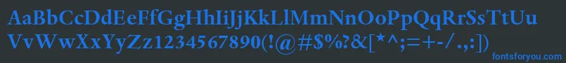 DanteMtBold Font – Blue Fonts on Black Background