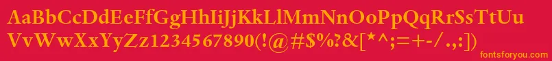 DanteMtBold Font – Orange Fonts on Red Background