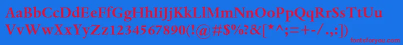 DanteMtBold-fontti – punaiset fontit sinisellä taustalla