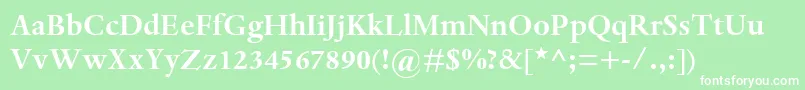 DanteMtBold Font – White Fonts on Green Background