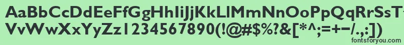 フォントGlsb – 緑の背景に黒い文字