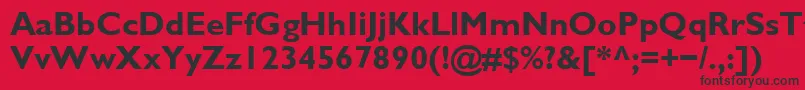 フォントGlsb – 赤い背景に黒い文字