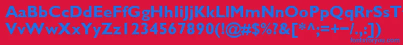 フォントGlsb – 赤い背景に青い文字