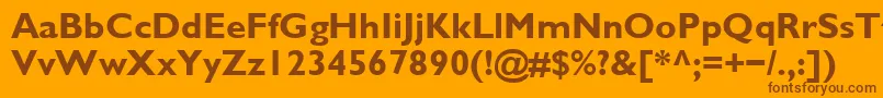 Glsb-Schriftart – Braune Schriften auf orangefarbenem Hintergrund