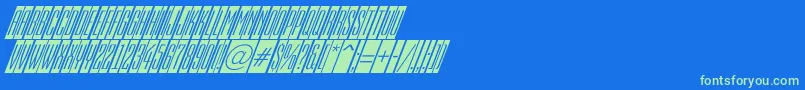 Weitere Informationen zur EmpirialcmdnoblRegular-Schriftart EmpirialcmdnoblRegular-Schriftart – Grüne Schriften auf blauem Hintergrund