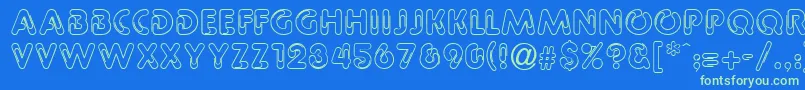 GeClipz Font – Green Fonts on Blue Background