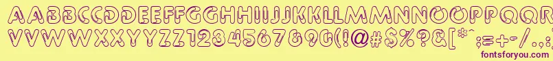 GeClipz Font – Purple Fonts on Yellow Background