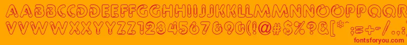 GeClipz-Schriftart – Rote Schriften auf orangefarbenem Hintergrund