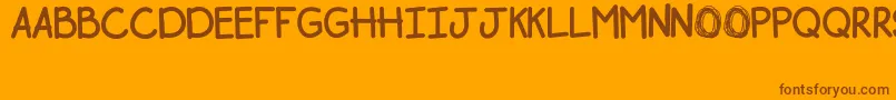 Bogor-Schriftart – Braune Schriften auf orangefarbenem Hintergrund