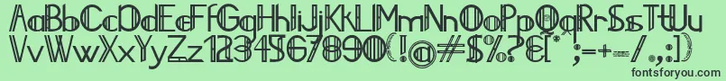 フォントJailedce – 緑の背景に黒い文字