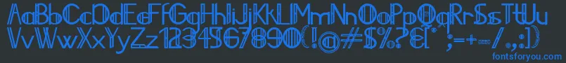 フォントJailedce – 黒い背景に青い文字