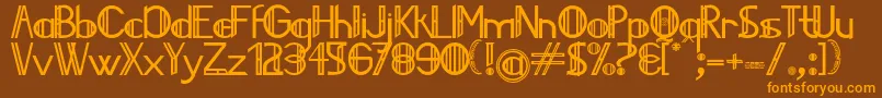 Jailedce-Schriftart – Orangefarbene Schriften auf braunem Hintergrund