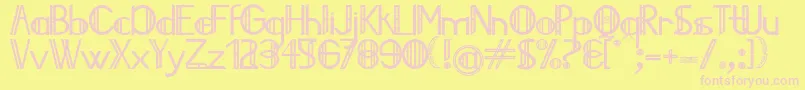 Jailedce Font – Pink Fonts on Yellow Background