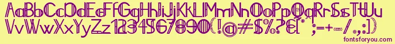 Jailedce Font – Purple Fonts on Yellow Background