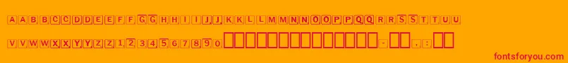 Fonte Scrabbles – fontes vermelhas em um fundo laranja