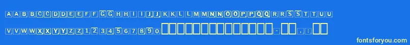 Scrabbles Font – Yellow Fonts on Blue Background