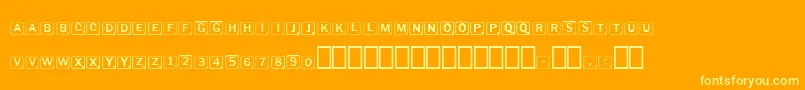 Scrabbles Font – Yellow Fonts on Orange Background