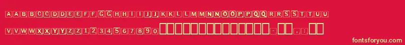 Scrabbles Font – Yellow Fonts on Red Background