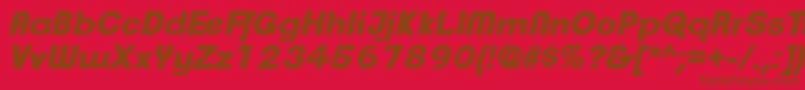 フォントClementepdapHeavyitalic – 赤い背景に茶色の文字