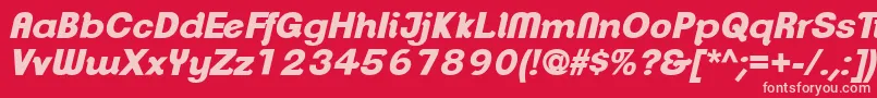ClementepdapHeavyitalic-fontti – vaaleanpunaiset fontit punaisella taustalla