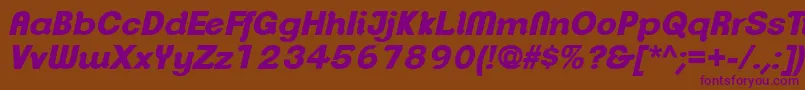 ClementepdapHeavyitalic Font – Purple Fonts on Brown Background