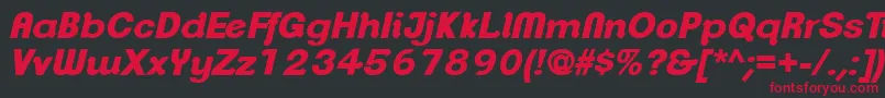 ClementepdapHeavyitalic-fontti – punaiset fontit mustalla taustalla