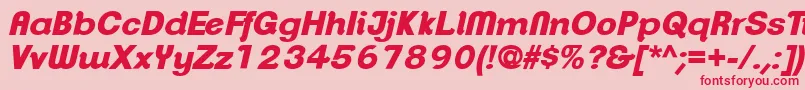 Czcionka ClementepdapHeavyitalic – czerwone czcionki na różowym tle