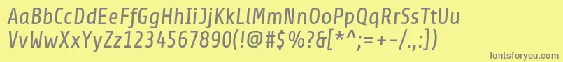 Czcionka ShareItalic – szare czcionki na żółtym tle