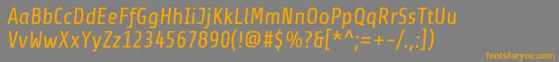 Fonte ShareItalic – fontes laranjas em um fundo cinza