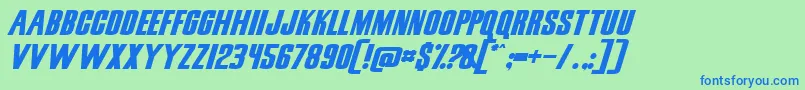LunchTimeNormal Font – Blue Fonts on Green Background