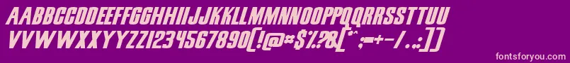 LunchTimeNormal Font – Pink Fonts on Purple Background