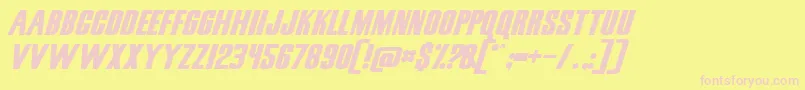 LunchTimeNormal Font – Pink Fonts on Yellow Background