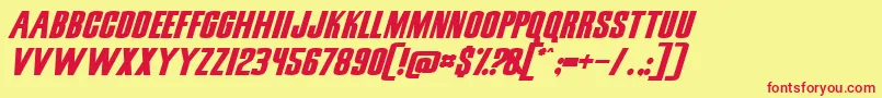 LunchTimeNormal Font – Red Fonts on Yellow Background