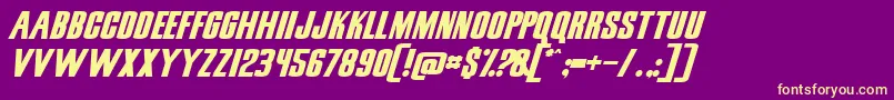 LunchTimeNormal Font – Yellow Fonts on Purple Background