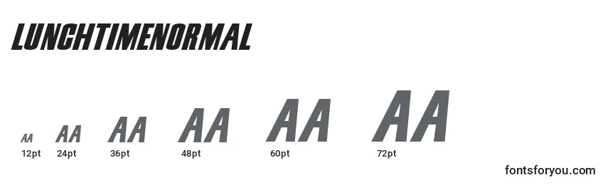 LunchTimeNormal Font Sizes