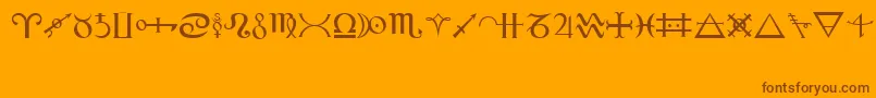 Alchemy Font – Brown Fonts on Orange Background