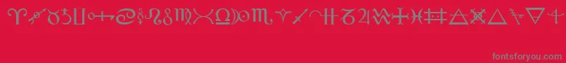Alchemy Font – Gray Fonts on Red Background
