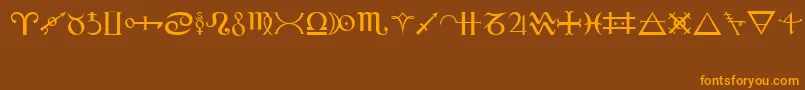 Alchemy Font – Orange Fonts on Brown Background