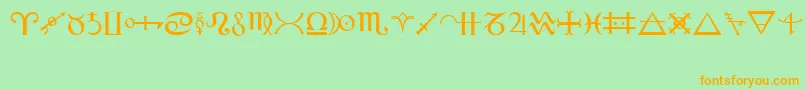 Alchemy Font – Orange Fonts on Green Background