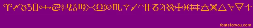 Alchemy Font – Orange Fonts on Purple Background