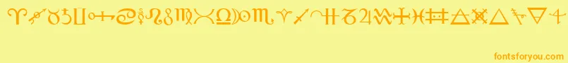 Alchemy Font – Orange Fonts on Yellow Background