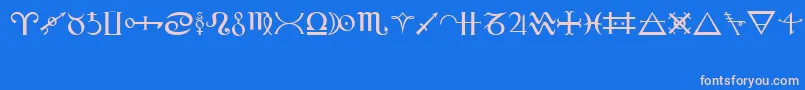 Alchemy Font – Pink Fonts on Blue Background