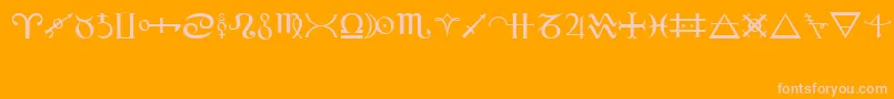 Alchemy Font – Pink Fonts on Orange Background