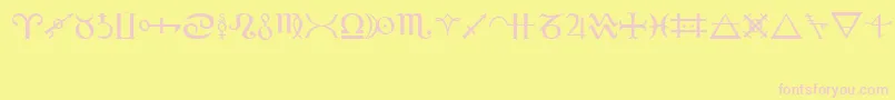 Alchemy Font – Pink Fonts on Yellow Background