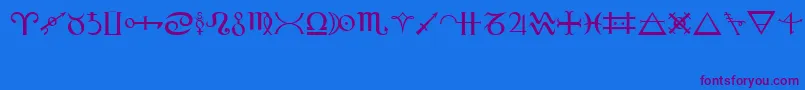 Alchemy Font – Purple Fonts on Blue Background