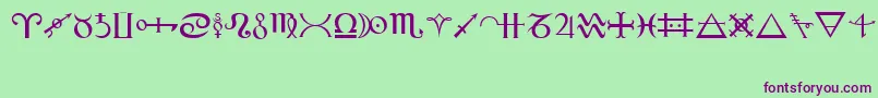 Alchemy Font – Purple Fonts on Green Background