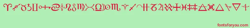 Alchemy-fontti – punaiset fontit vihreällä taustalla